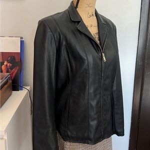 COLE HAAN - Vegan Black Leather Jacket - Large